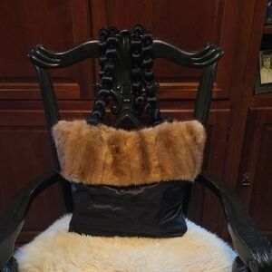 Stunning One Of A Kind Mink Trimed Bag Vintage